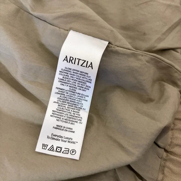 Aritzia TNA Caddie Blouson Jacket Cotton Canvas Zip-up Jacket Tan Khaki Size M - Picture 7 of 12